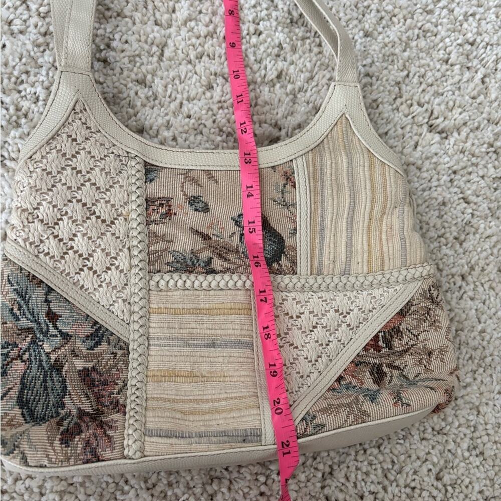 Vintage Quilted Embroidered Patchwork Shoulder Ba… - image 8